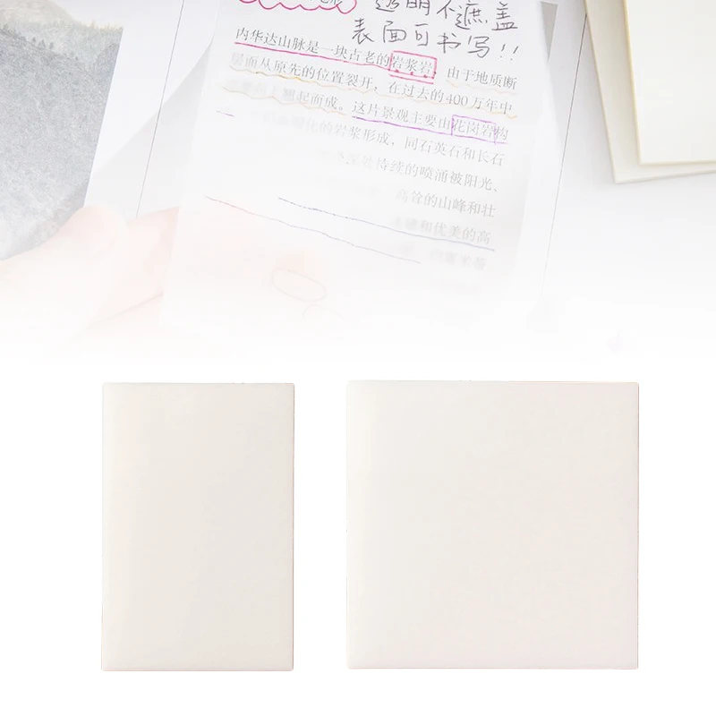 ملاحظات طالب القرطاسية اللوازم المكتبية المدرسية 50 ورقة الإبداعية PET شفافة ملاحظات لاصقة منظور مقاوم للماء لزجة