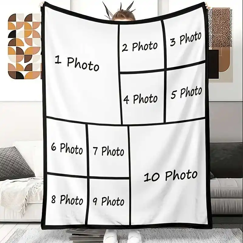 Create a custom photo blanket—an ultra-soft, personalized throw featuring high-resolution printing. A cozy, custom-made blanket