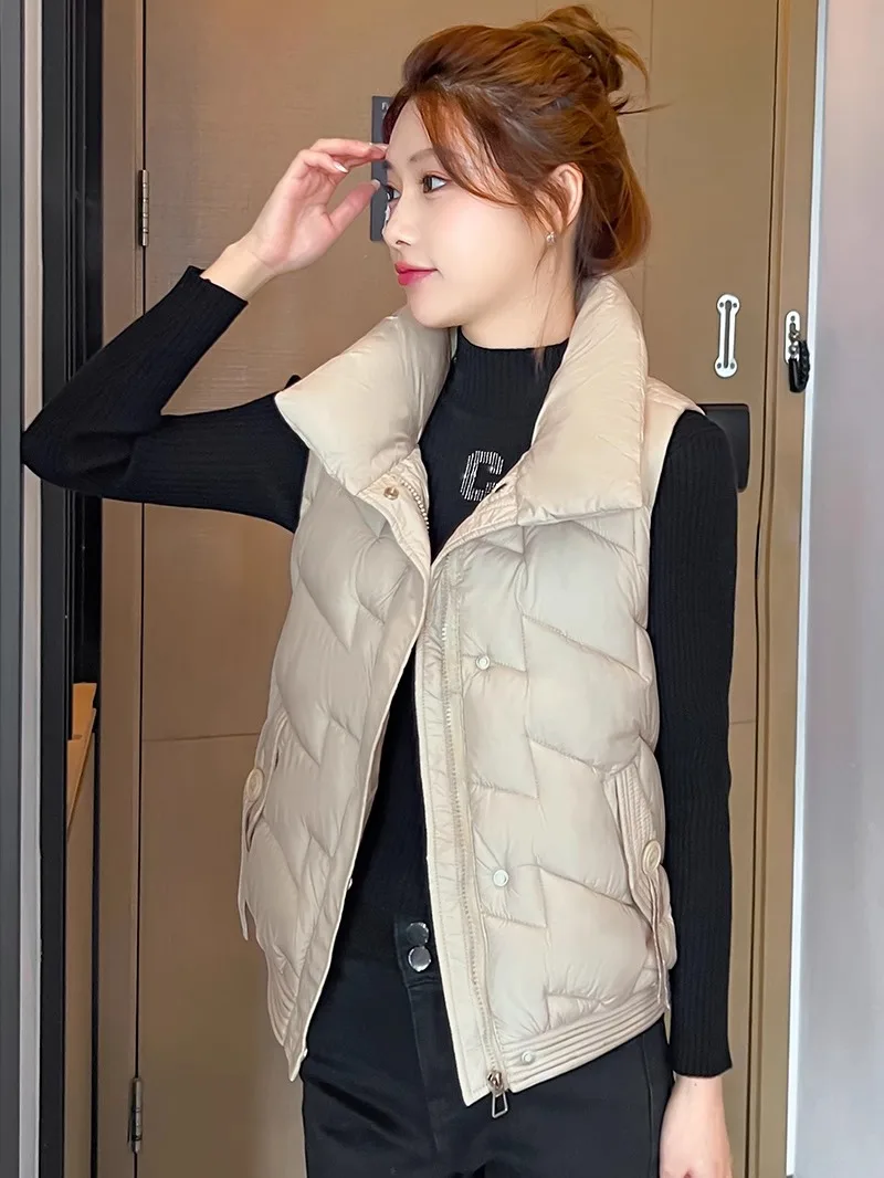 

Женский утепленный хлопковый жилет на осень-зиму, новая европейская мода, дизайнерский крой, утепленный полиэстер