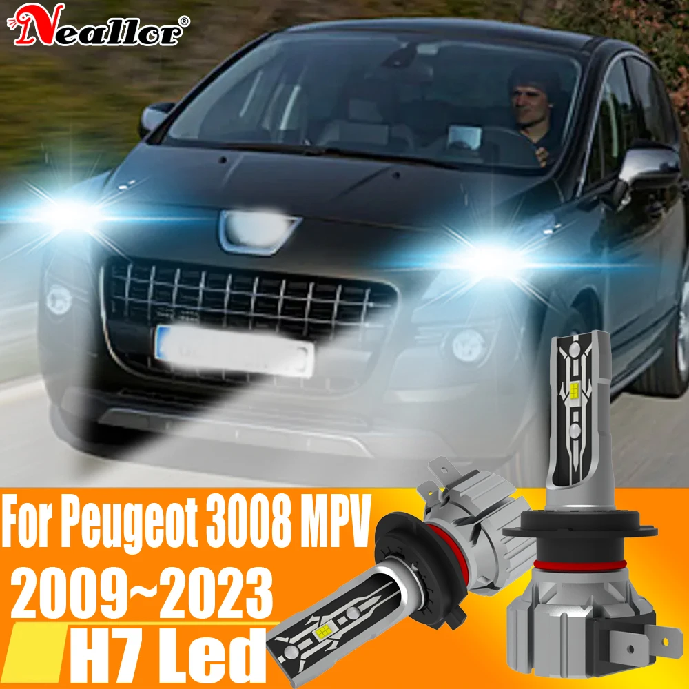 2x H7 Led Headlight Canbus No Error H18 Car Bulb High Power 6000K White Light Diode Lamp 12v 55w For Peugeot 3008 MPV 2009~2023