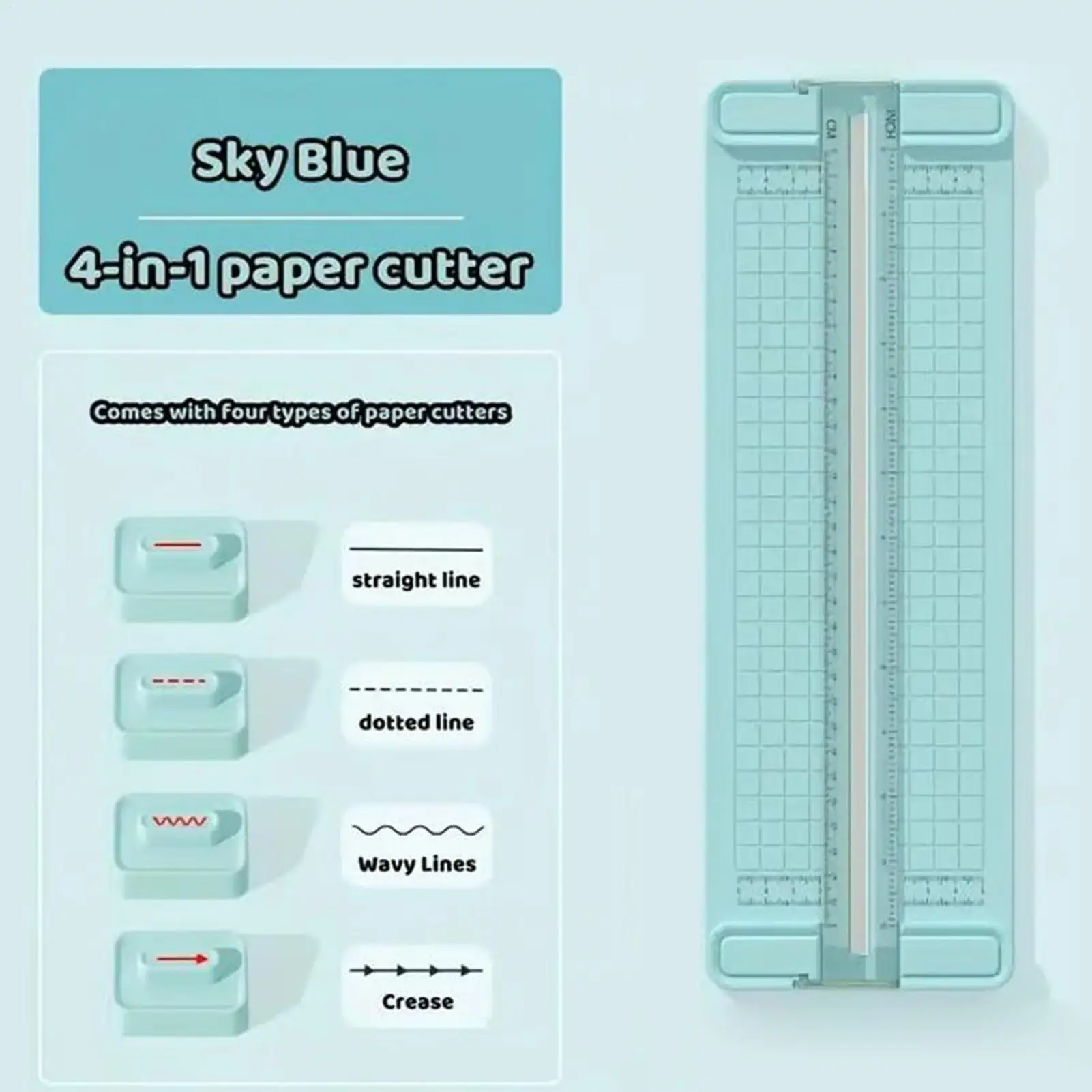 Paper Trimmer Cutter Craft Paper Cutter 4-in-1 Tools Bidirectional Cutting Precision Shredder Anti-Slip For Business Home