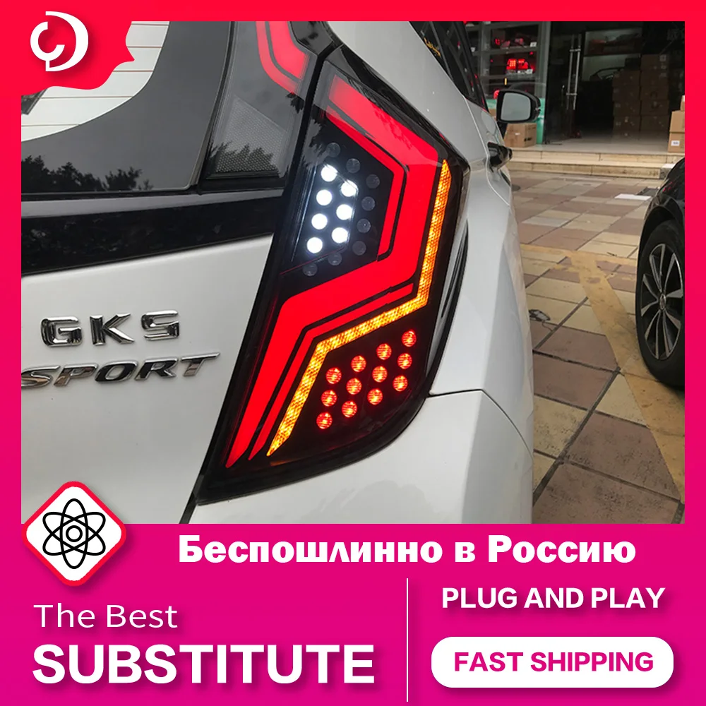 

AKD автостайлинг задние фонари для Honda FIT Jazz GK5 2014-2019 светодиодный DRL задняя фара противотуманная фара динамический ходовой сигнал поворота Задний реверс