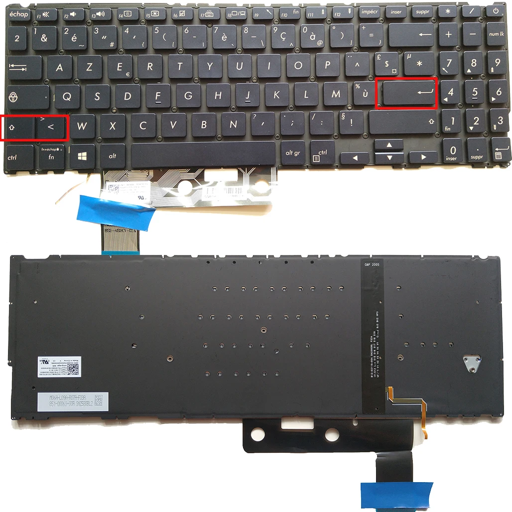 

Французская новая клавиатура Azerty с подсветкой для ноутбука ASUS ZenBook 15 UX533 UX533F UX533FD UX533FN UX533FAC FR с подсветкой, синяя раскладка FR