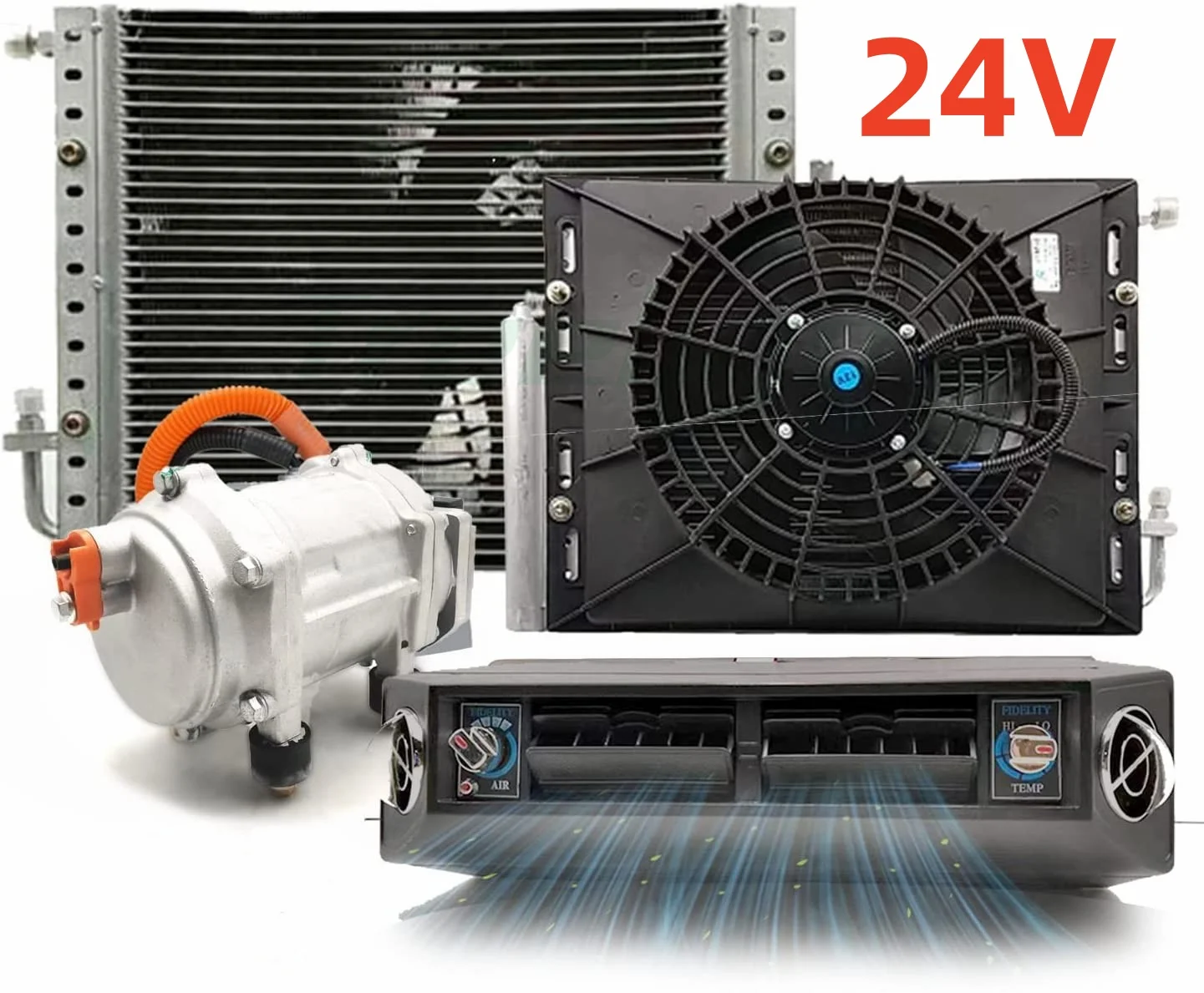 Aspligo Auto Elektrische Airconditioner 12V 24V Warmte En Koele Universele Vrachtwagen Bus Camper Compressor Underdash Airconditioning