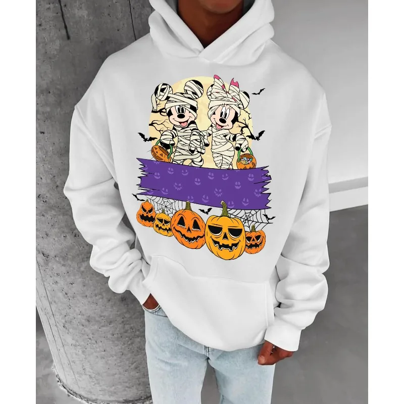 

Halloween Autumn Winter Couple’s Oversized Hoodies 100％ Cotton Pullover Mickey ＆ Minnie Merch Designer Harajuku Y2K Clothing