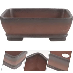 Large Rectangular Vintage Terracotta Bonsai Flowerpots Purple Sand Drainage Clay For Office Desktop