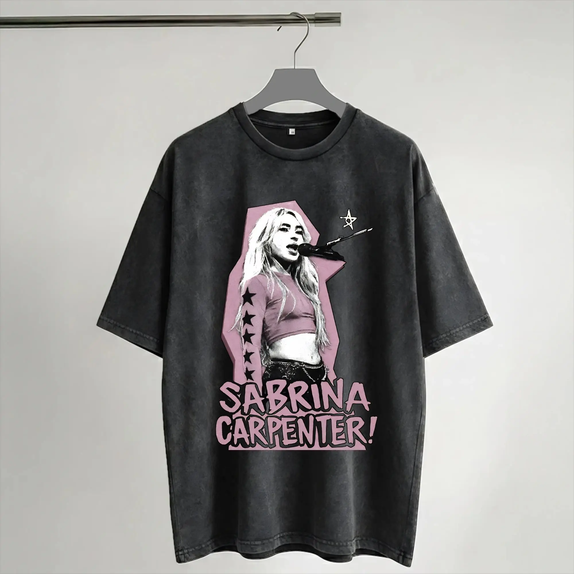 Sabrina Carpenter music festival 2026 Outfit Washed T Shirts Men Women Streetwear Hip Hop T-Shirts Summer  Tees Short Sleeve