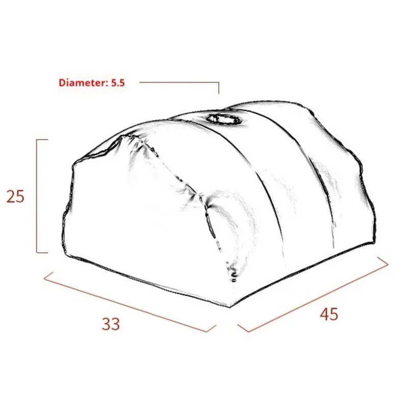 Inflatable Bolster Half Moon Shaped Pu Leather Pillow Wedge Aid Cushion Bed Mat Lumbar Body Support Travel Rest Sleep Furnture