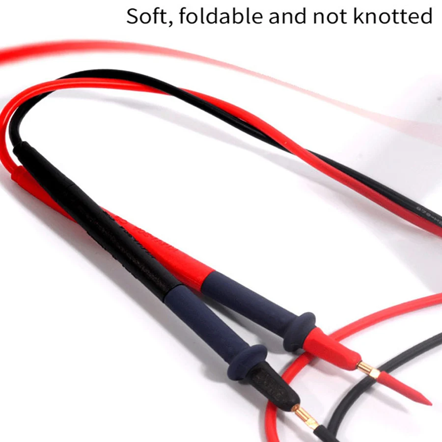 DS-HP20 Multimeter Test Leads Cable Pen Probe Wire Interchangeable Head Silicone Anti-skid Test Wire Tips