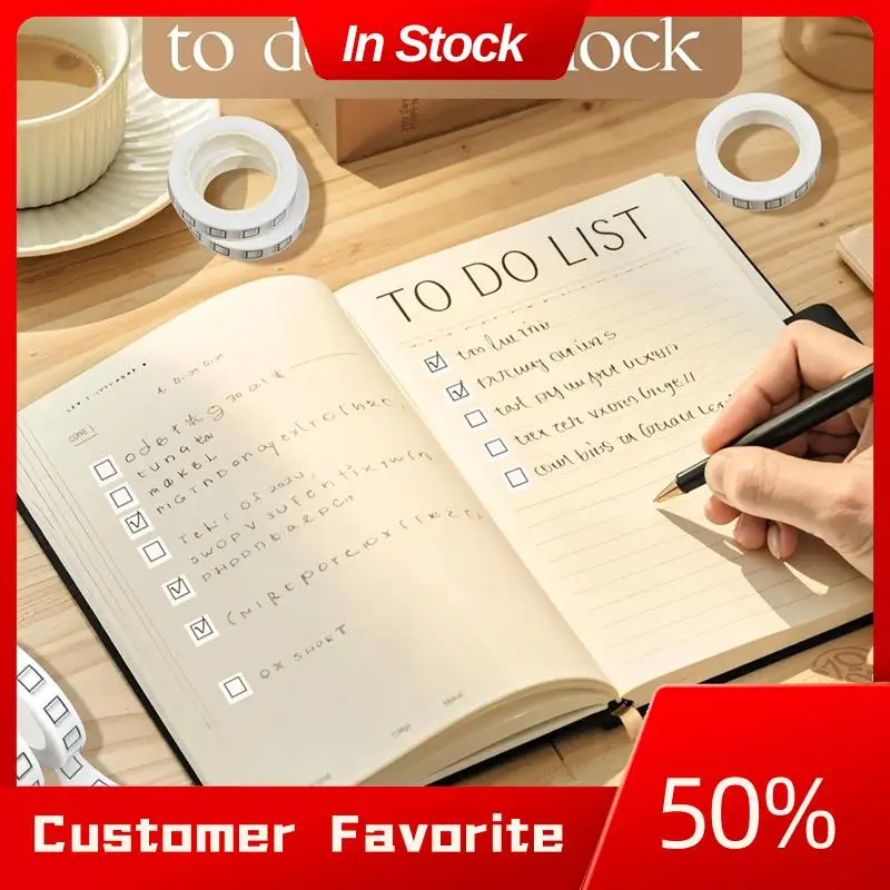 AT03 Top 10 Rolls Checkbox Washi Tapes 8MM Thin Decorative Masking Tape Self Adhesive Craft Tape For Home School Office