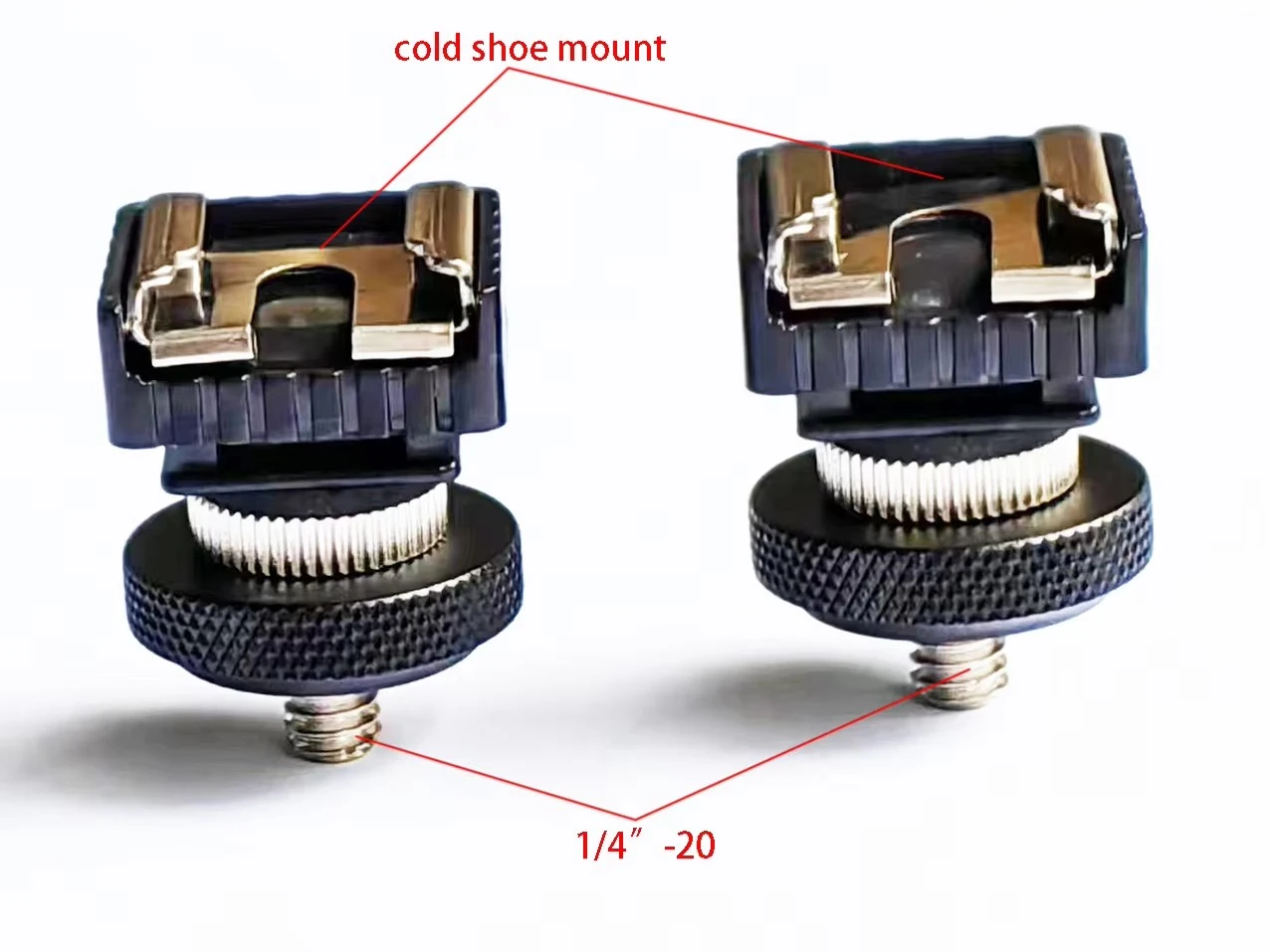 2PCS Flash Hot Shoe Mount Adapter to 1/4-20 Thread Hole Compatible with Canon Nikon Pentax Flash, 1/4” to 1/4” Male Tripod Screw