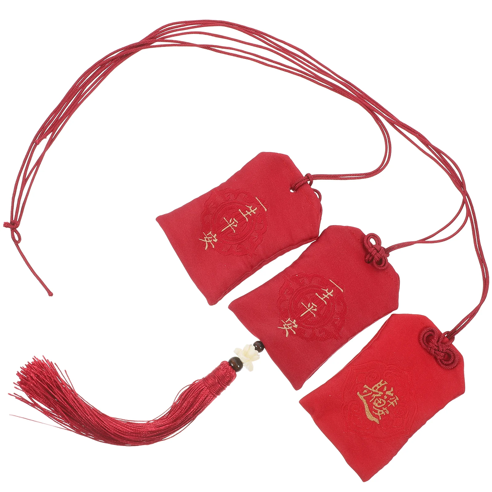 

3pcs Portable Fabric Empty Pouch Hanging Fragrance Bag with Tassel Chinese Style Empty Lucky Bag Travel Scented Sachet for Decor