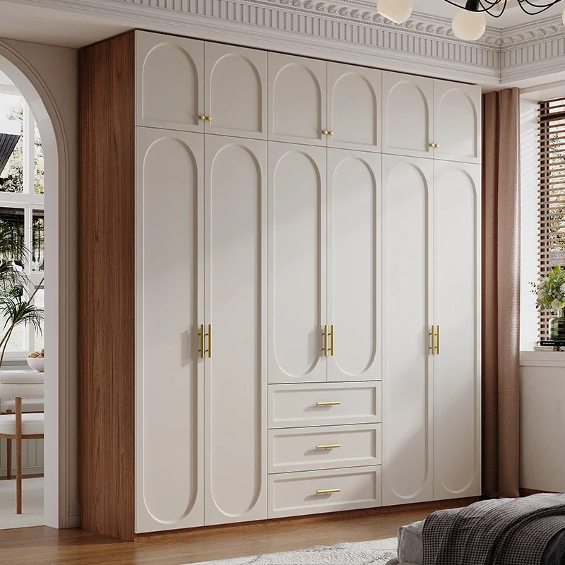 Large wardrobe, bedroom home solid wood osong board 2025 new popular custom master bedroom finished wardrobe