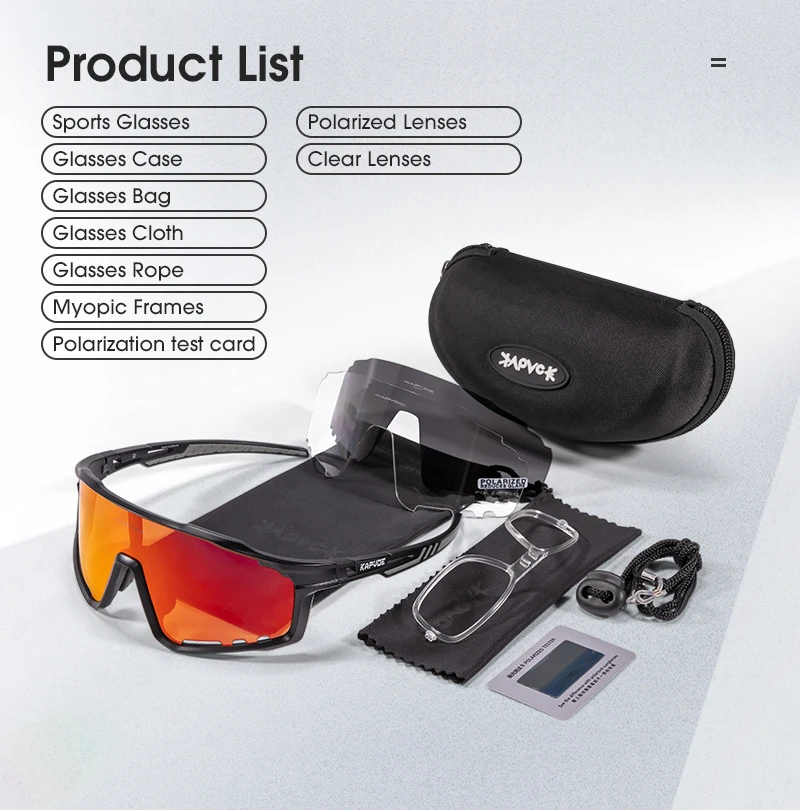 Kapvoe Radfahren Brille MTB Reiten Laufen Sonnenbrille UV400 Skifahren Angeln Klettern Brille Mann Frau Fahrrad Brillen – Detail 18