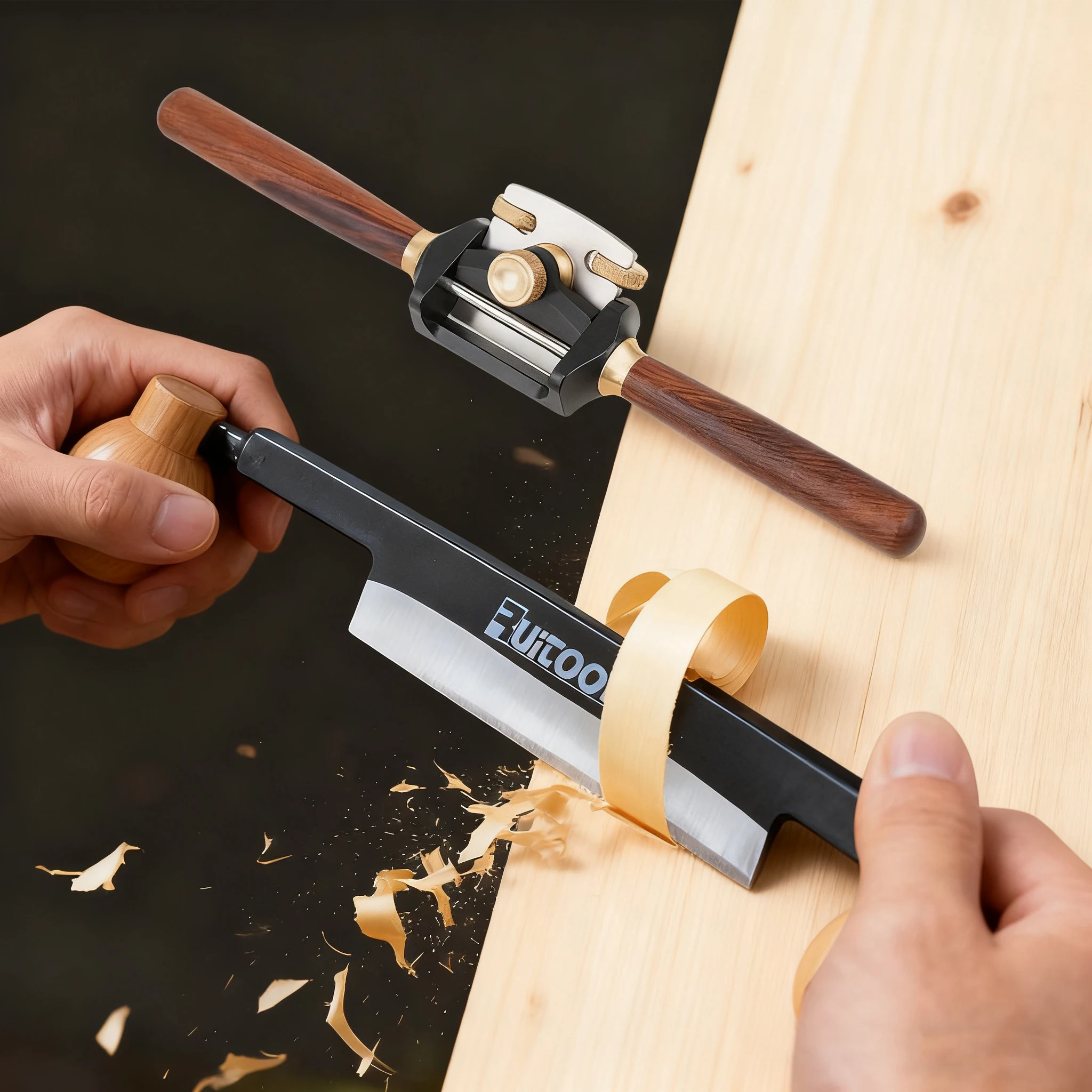 

6 Inch Carbon Steel Drawknife Adjustable Spokeshave Set with Solid Wood Handle Woodworking Tools for DIY Enthusiasts Carpenters