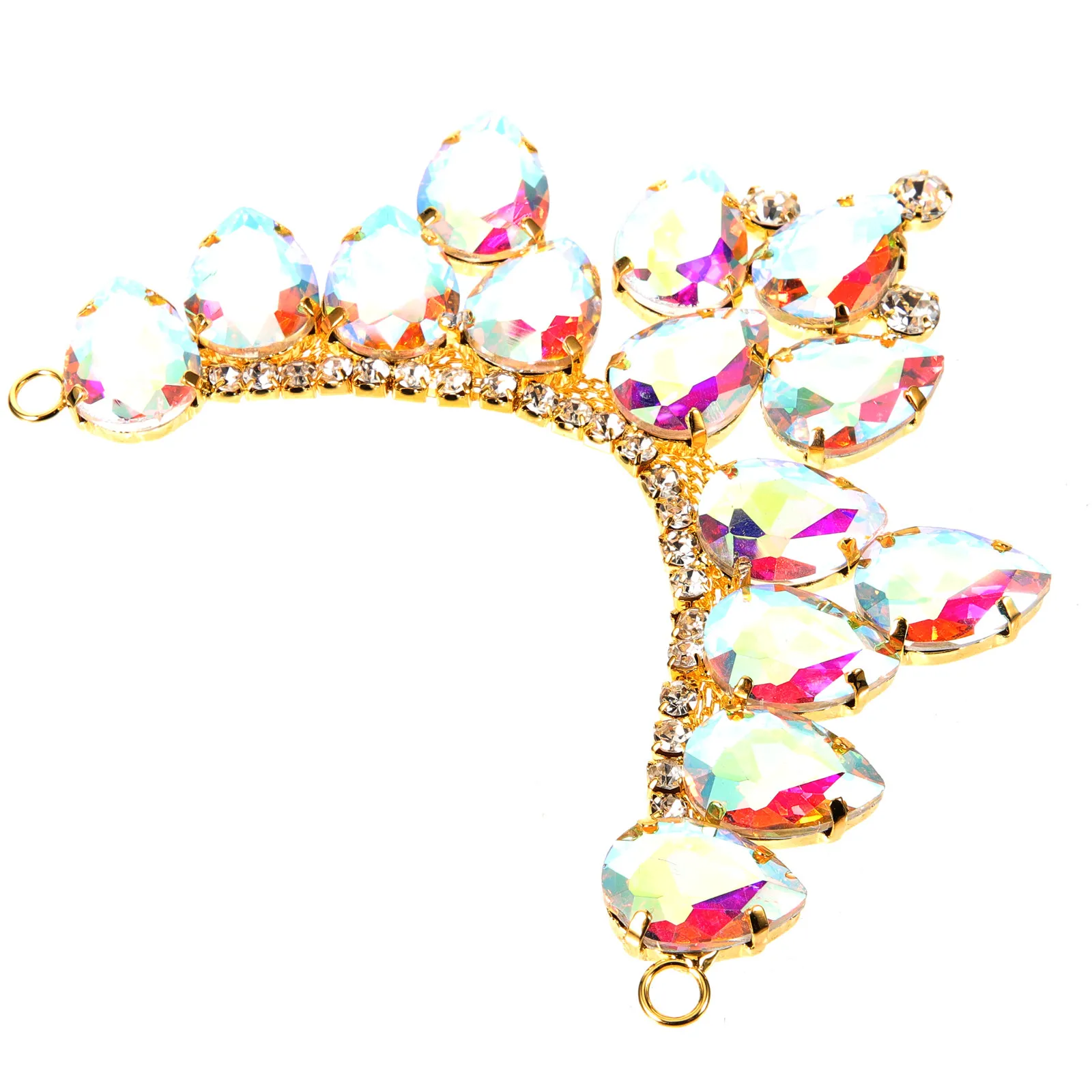 Colored Glaze Glass Rhinestone Applique Wedding Sash Belt Decorative Patch for Bridal Dress DIY Craft Embellishments Embroidery