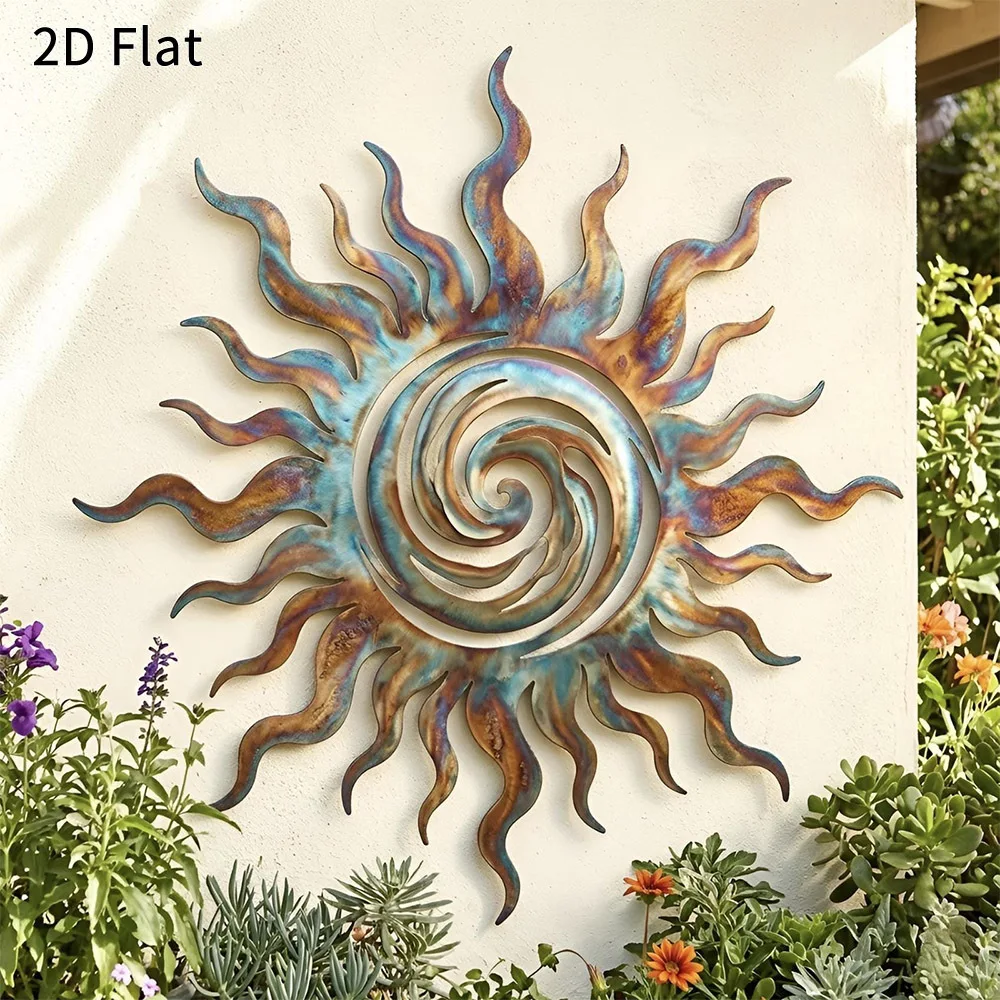 CIFBUY Iron Wall Art Sunburst Swirl Metal Decor Patio Porch Garden Weatherproof Gift Minimalist Rustic Accent Interior