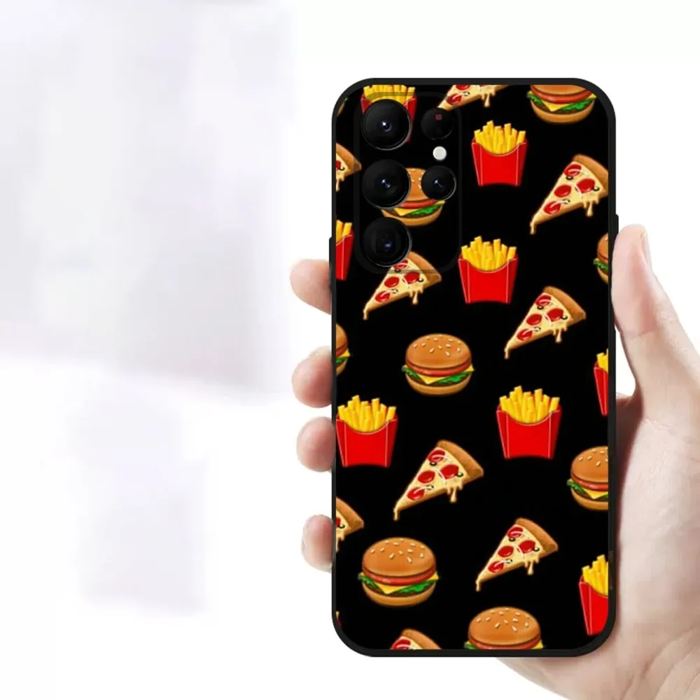 Food French Fries Beer Cheese  Phone Case For Samsung S23,23,22,30,21,10,9,Note20 Ultra,Lite,Ultra,5G,Plus,FE,Black Soft Case