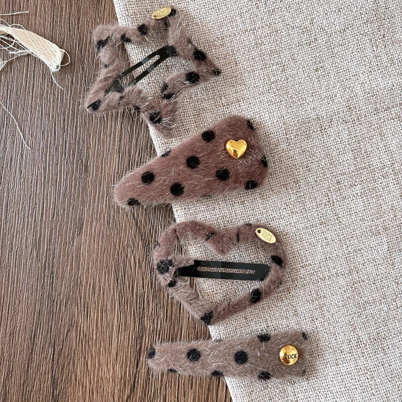 Y2K Sweet Cool Заколки для волос с леопардовым принтом и вырезом, BB-заколки со звездами, заколки для волос для девочек, корейский осенний стиль