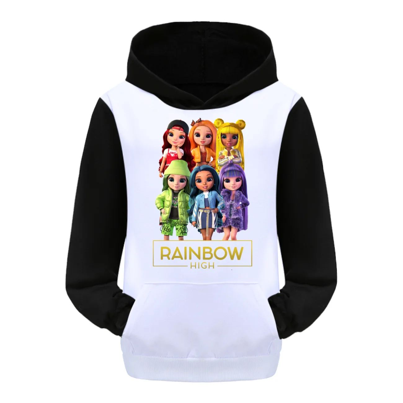 Rainbow High Cartoon Hoodies Kids Coat Boys Sweatshirts Pullover Outerwear Hoodie Girls Jacket Streetwear Hoody Boys Clothes