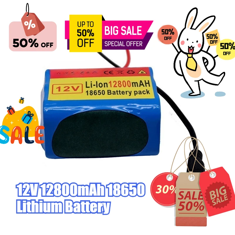 

12V 12800mAh 18650 Lithium Battery Pack whith BMS Rechargeable Battery