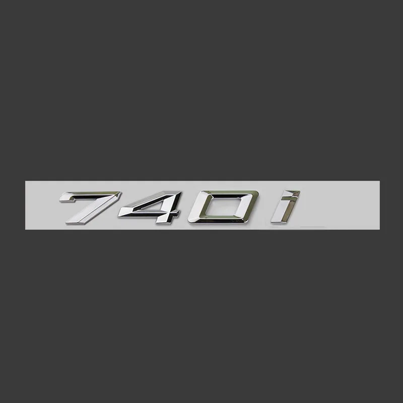 1pcs New Silver 3D ABS Emblem Badge Logo Car Body Rear Trunk Number Letter Stickers 730i 740i 750i 730d Styling For BMW 7 Series