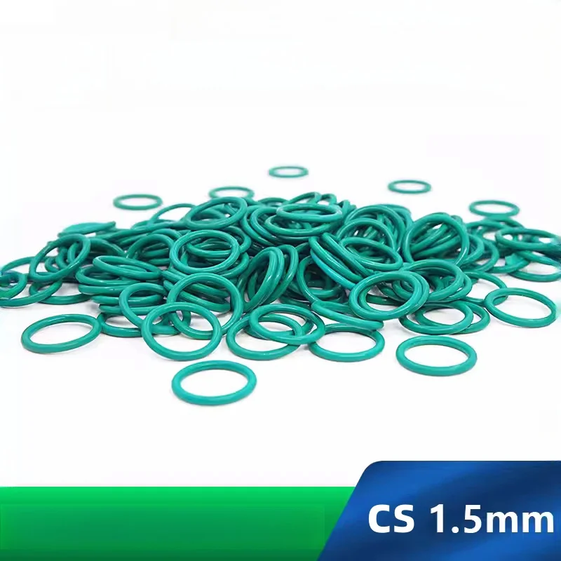 Custom FKM O-rings CS 1.5mm Fluoroelastomer Gasket Chemicals Oils High-temperature Corrosion Resistance Green