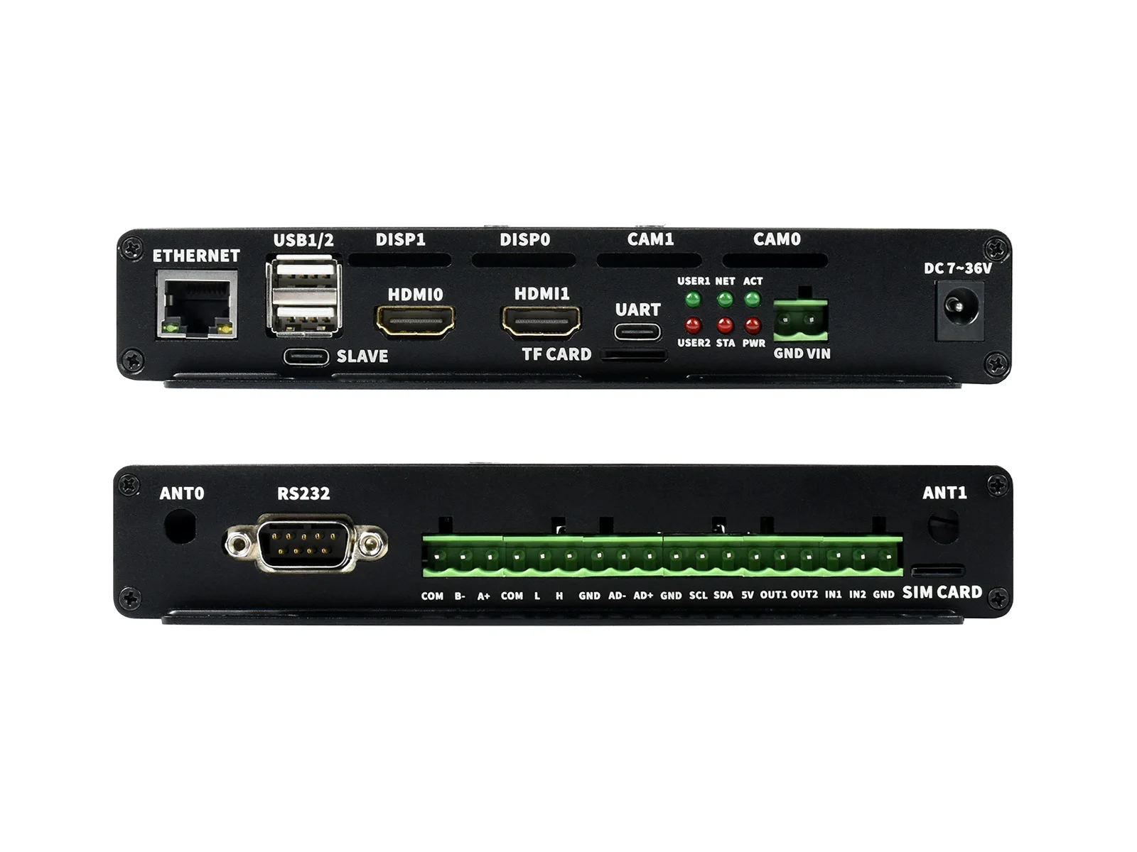 Picture 3: Waveshare CM4 Carrie Board Industrial IoT Mini-Computer Based on Raspberry Pi Compute Module 4, IO Board Case, PoE