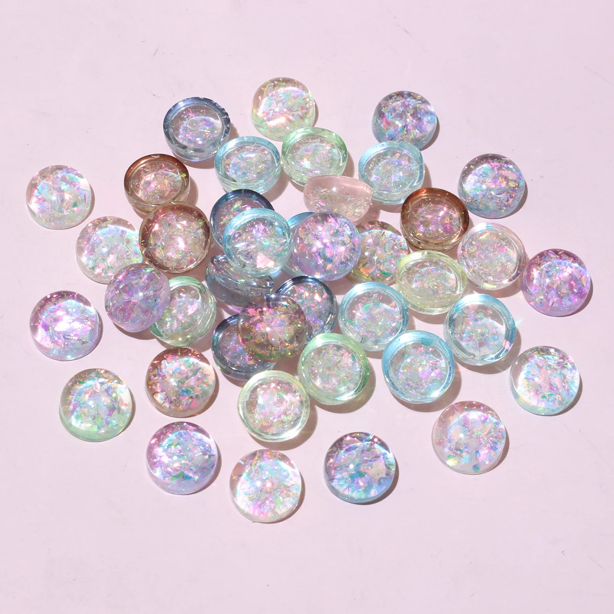 50 pz 10mm colori casuali Mix resina cabochon cammeo retro piatto rotondo gioielli fai da te che fanno accessori risultati per orecchini collana