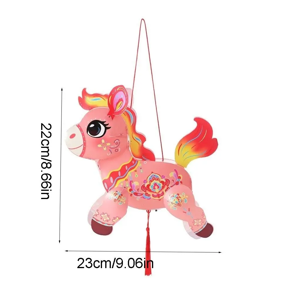 D I Y Lantern Materials PVC Handheld Lantern Cartoon Pony Blessing Lantern Chinese Style Handmade 's Lantern Spring Festival