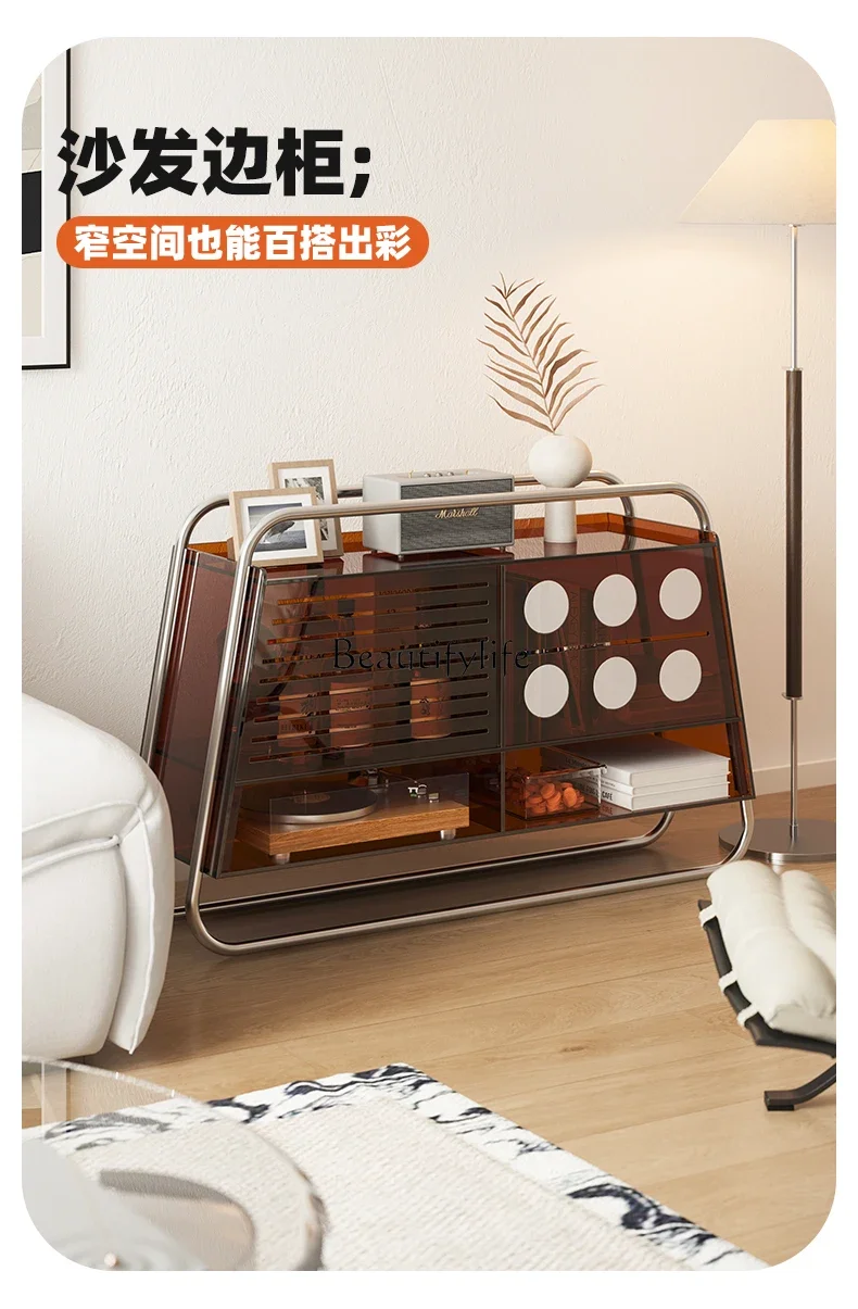 

yj19 Acrylic Medieval Dining Side Cabinet Modern Simple Porch Cabinet Decorative Locker Light Luxury