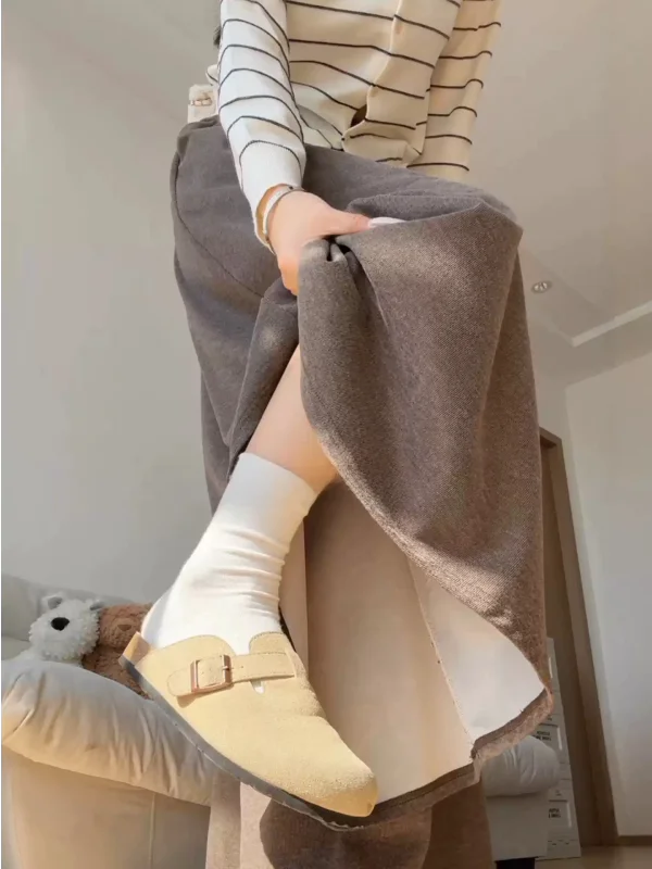 

Женские повседневные брюки-палаццо цвета хаки, вязаные, свободные, удобные, осенняя новинка, для работы и отдыха, с эластичным поясом