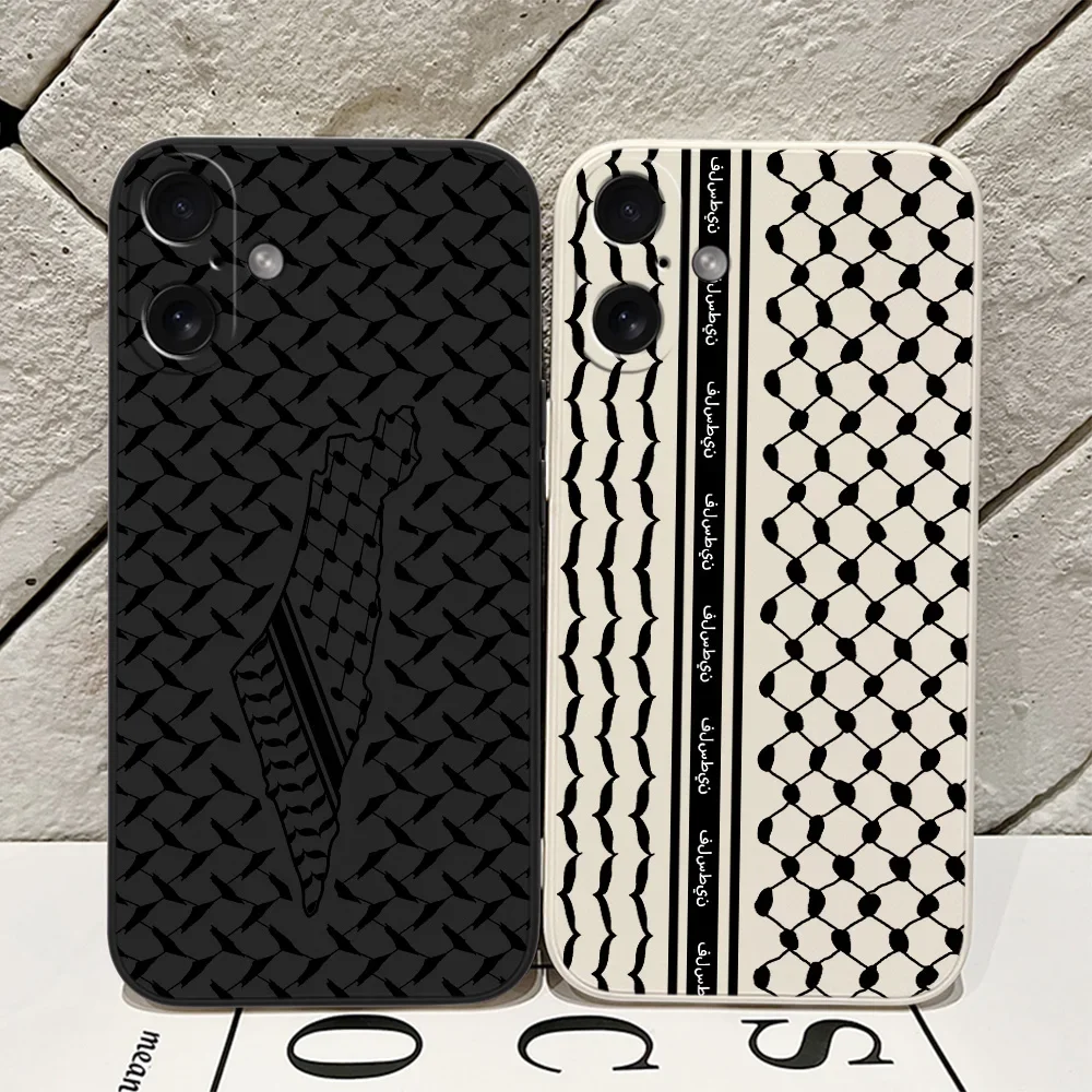 

Fashion Hattah Keffiyeh Phone Case For iPhone 17 16 15 11 12 14 13 Pro Max Mini X XS XR 7 Plus 16E Air Shockproof Cover Fundas