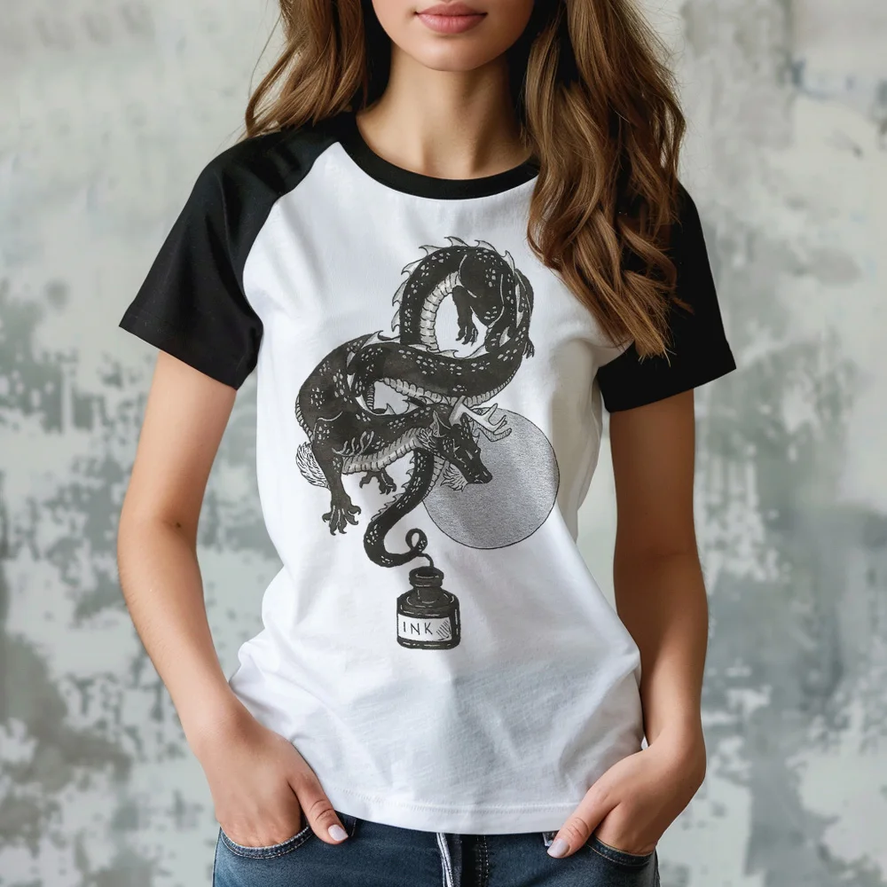 

Dragon tshirt women Y2K top female graphic streetwear comic clothing