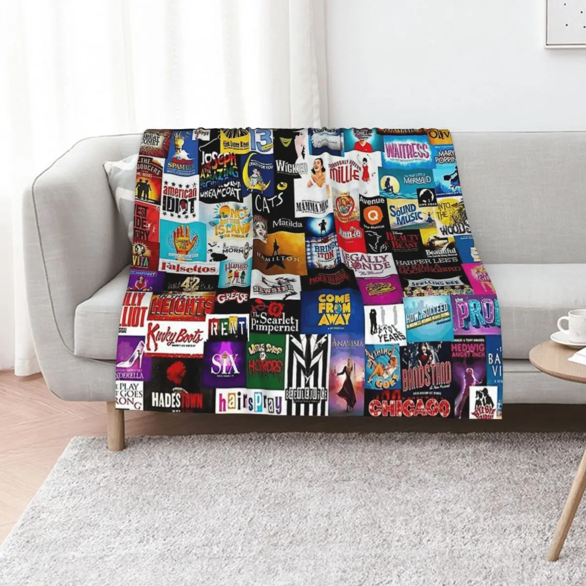 

Broadway Show Logo Collage Throw Blanket Heavy Thin Kid'S Decorative Sofa Blankets