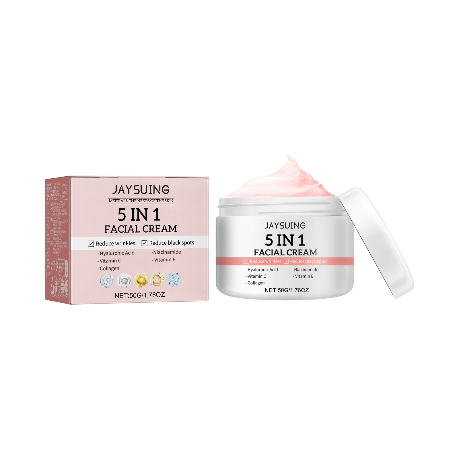 

Jaysuing 5 In 1 Facial Cream Firming And AntiWrinkle Moisturizing Facial Skin AntiAging Cream