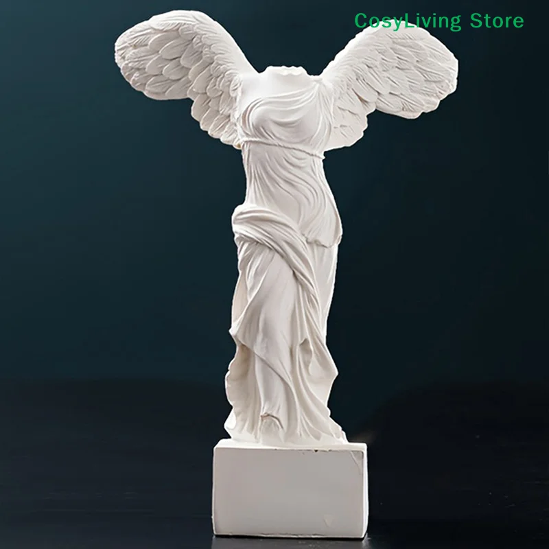 Angel Wing Art Figurine Decoration Greek Goddess Of Victory Character Statue Home Office Decor Resin Sculpture Ornament