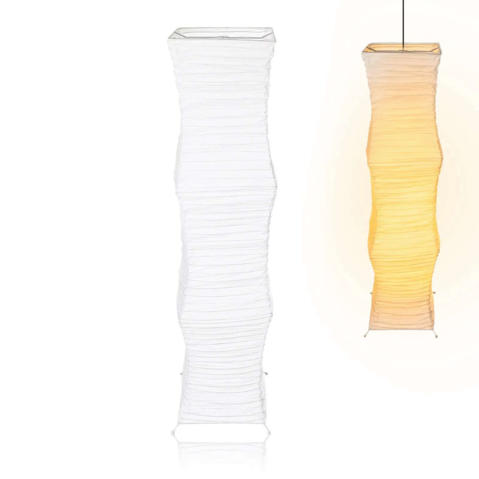 Foldable Vertical Lampshade Japanese Paper Floor Lamp Shade Cover Replacement Foldable Paper Lampshade For Living Room Bedroom