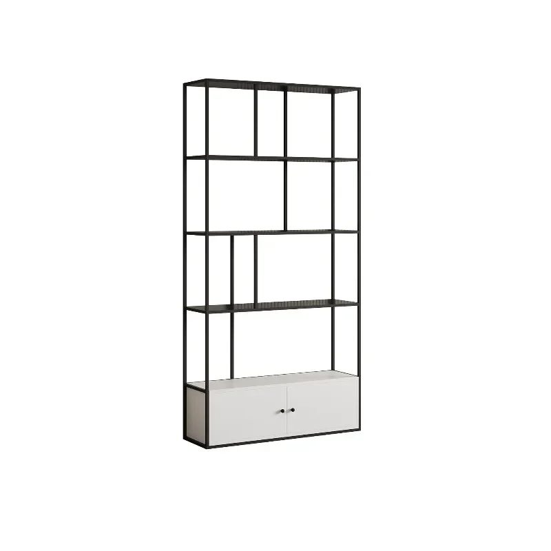 Living room floor bookshelf Office steel shelf Simple steel frame Whole wall storage bookcase