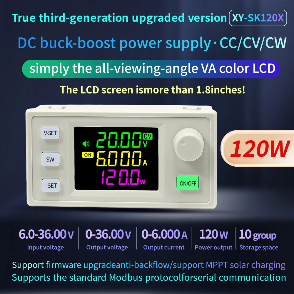 60W/120W CNC DC Aufwärts-/Abwärtswandler, DC6-36V Einstellbares Geregeltes Netzteil, Solar-Lademodul