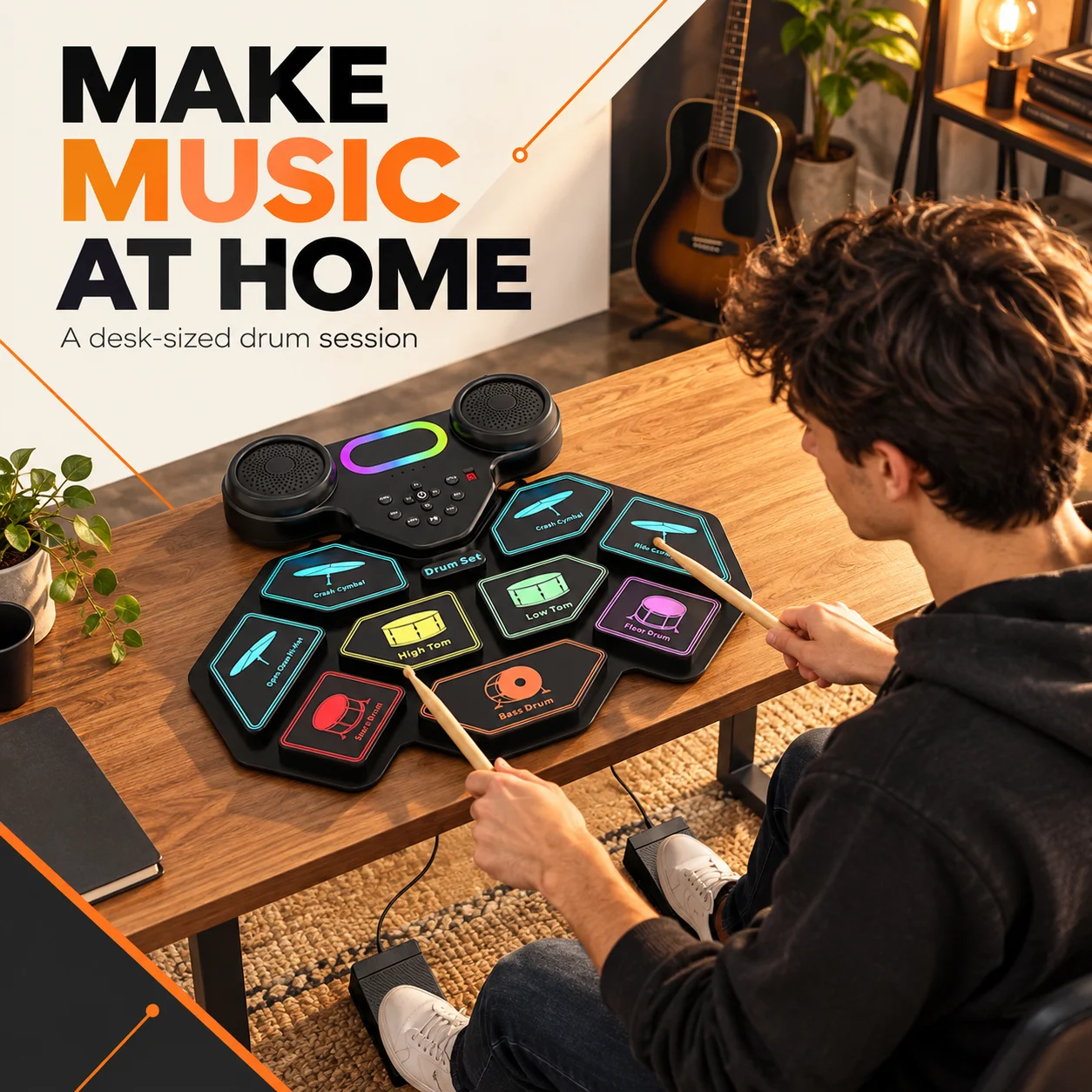 9 Pads Portable Electronic Dru - đánh giá và giá Electronic Drum Set Roll Up