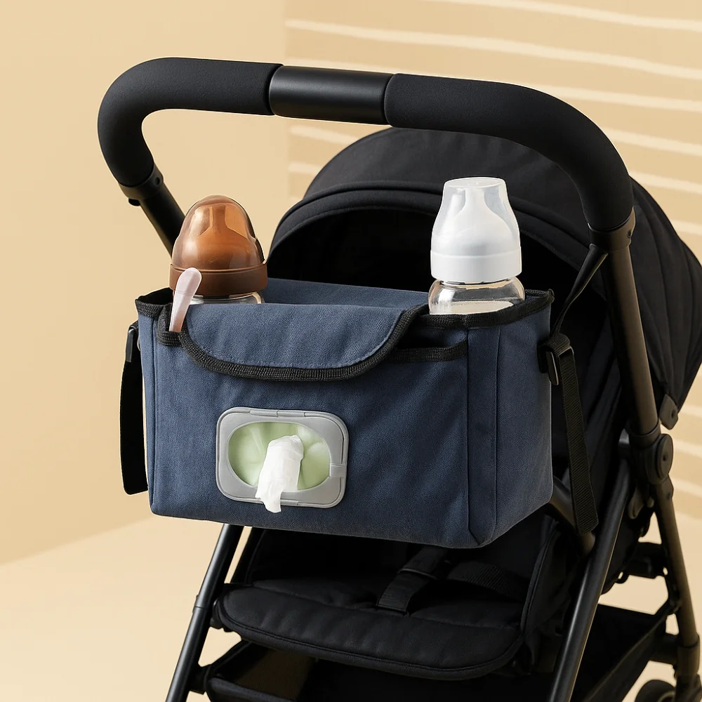 

Multifunctional Baby Stroller Bag Large Capacity with Multiple Pockets Stroller Storage Hanging Bag Waterproof Baby Care