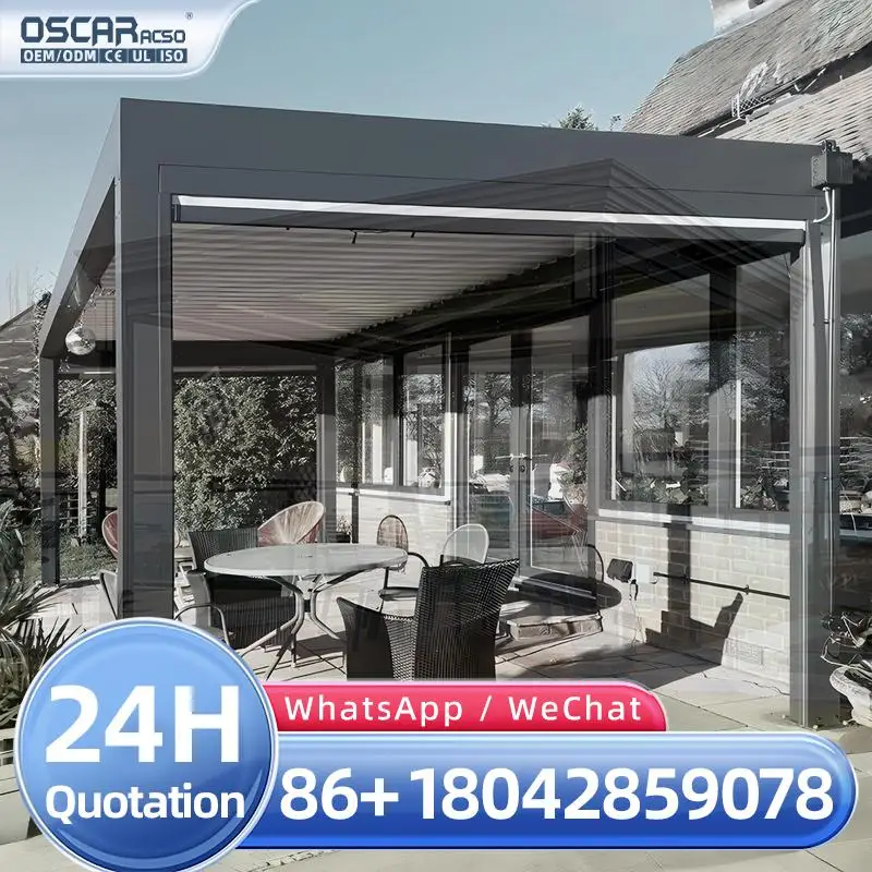 

3x3 алюминиевый набор для уличной беседки с ручными серыми рулонными жалюзи, беседка с порошковым покрытием, павильон для сада, патио, беседки на заднем дворе
