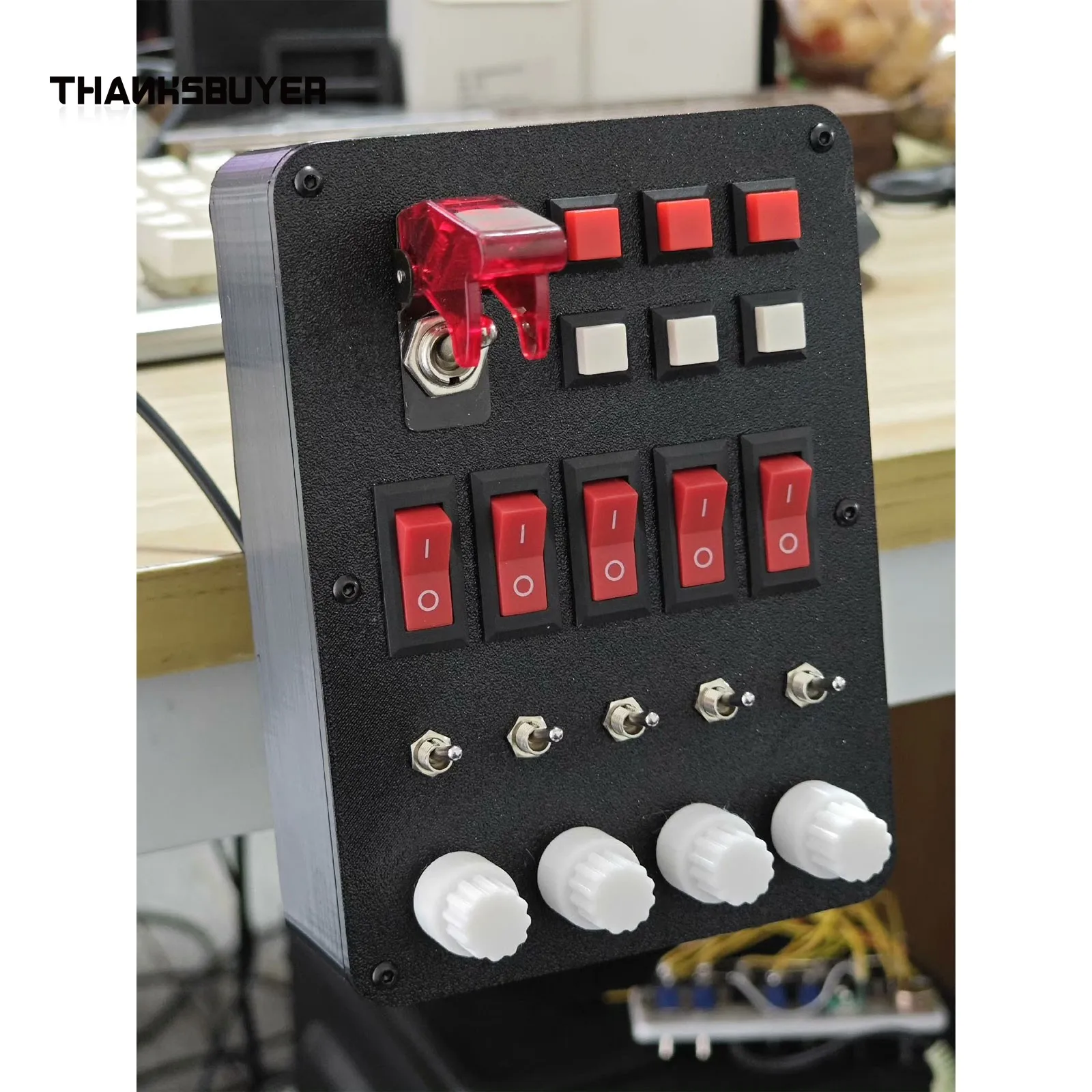 Rennspiel/Flugsimulation Zentrale Steuerbox PETG 3D-gedrucktes Gehäuse mit sechs selbstrückstellenden Tastenschaltern