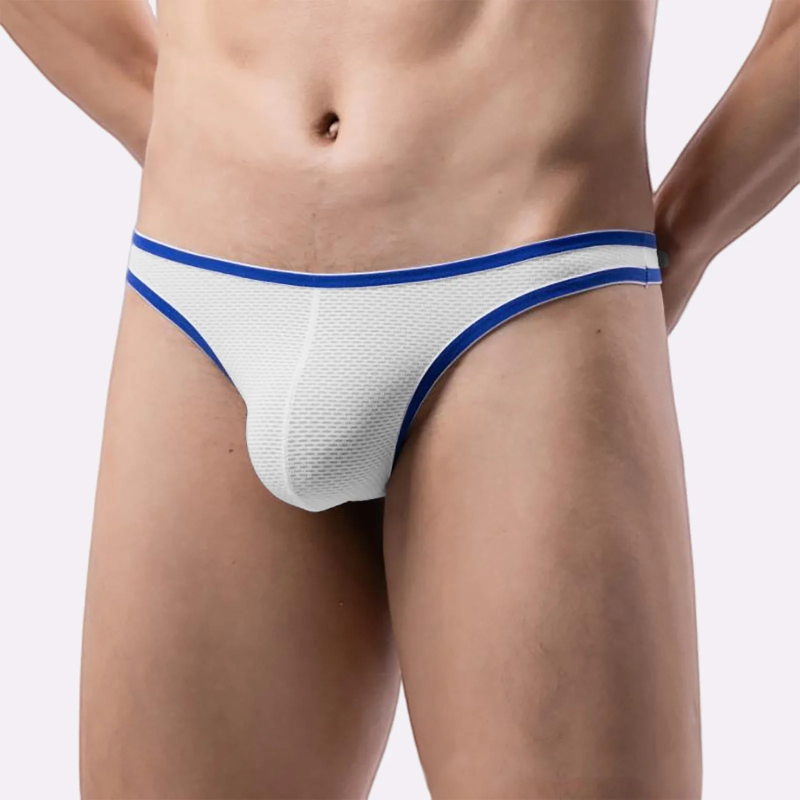 

Sexy Mesh Underwear Men's Solid Color Fishnet G-String Breathable Low Waist Half Transparent Sexy Hip-exposing Underpants