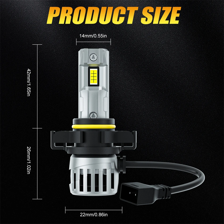 AILEO 2PCS LED Fog Light Bulbs Canbus Error Free 6000K White 5202 Replacement Bulb For Car Daytime Running Lamp High Power