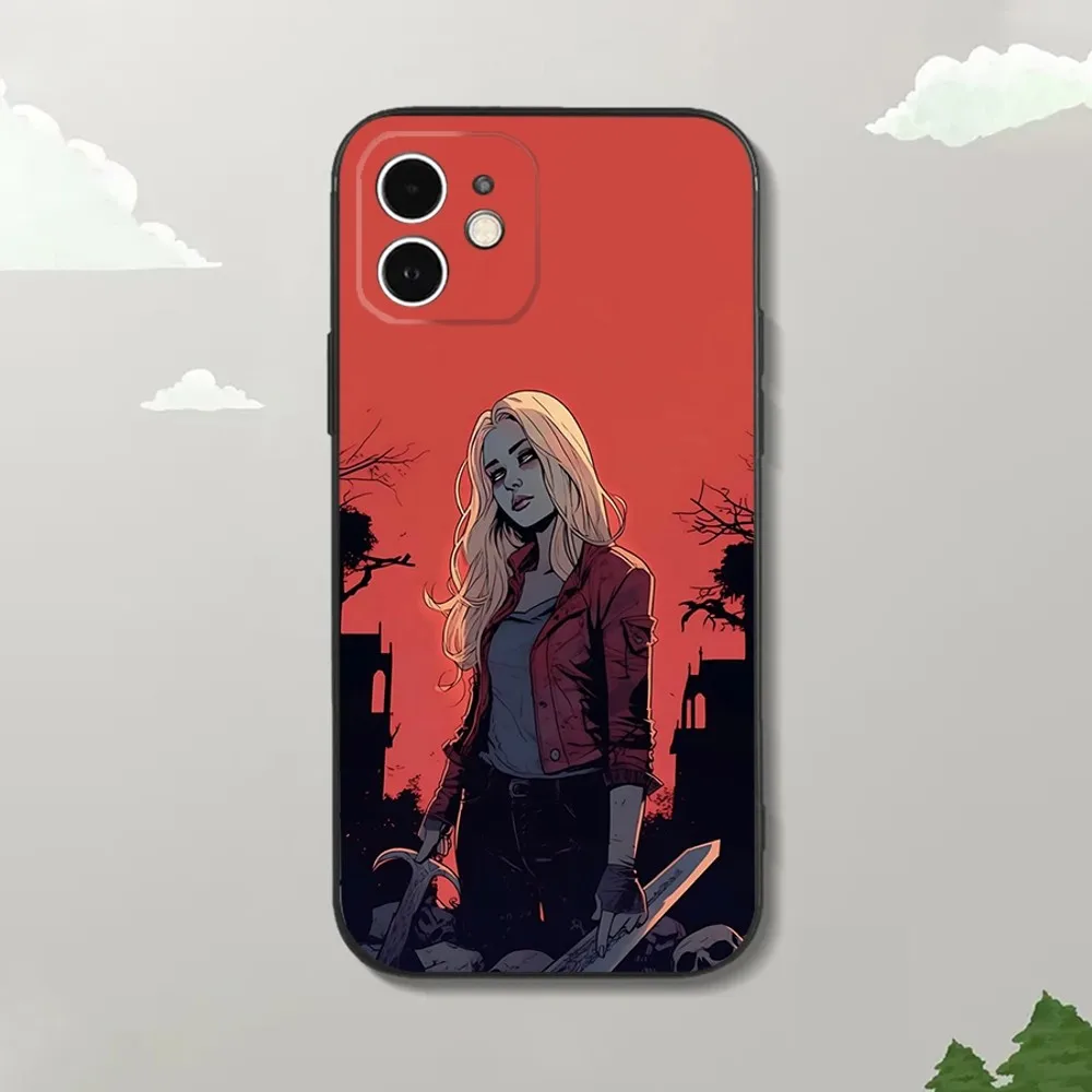 B-Buffy the V-Vampire S-Slayer Phone Case For iPhone16,15,14,13,12 Mini 11 Pro XR,X,XS,MAX 7,8 Plus Silicone Cover Soft Black