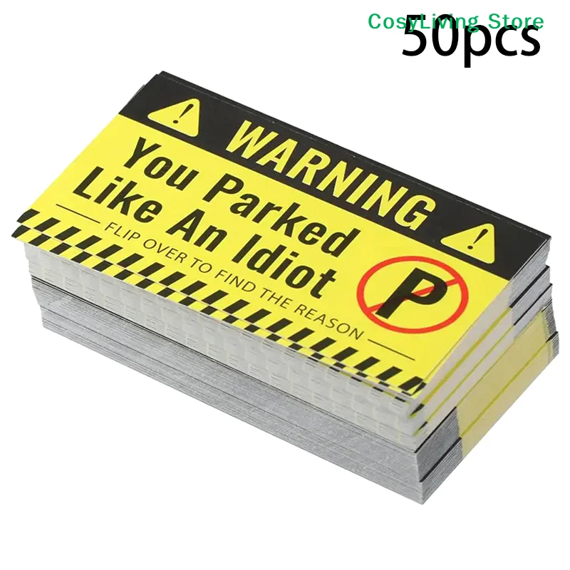 50 Pcs Bad Parking Cards You Parked Like An Idiot Funny Cardboard Parking Violation Cards With Multi Violation Reasons