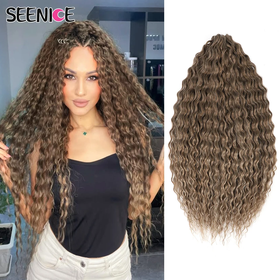 

Ariel Water Wave Twist Crochet Hair Synthetic Braids Hair Ombre Green Pink 22 Inch Curl Hair Deep Wave Braiding Hair Extension