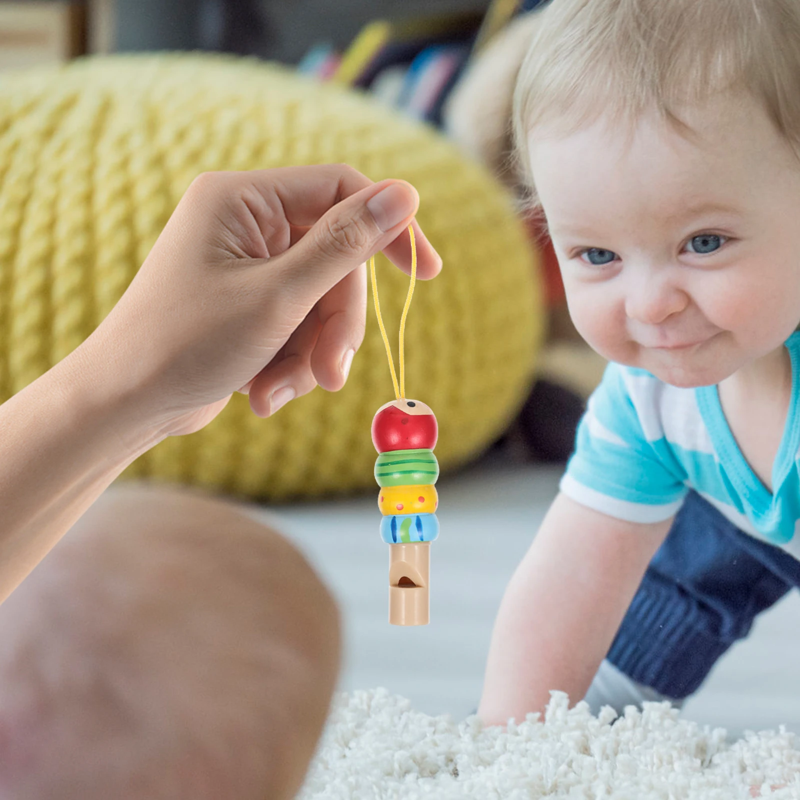 Silbato de madera para niños pequeños, juguetes de aprendizaje, instrumentos musicales para bebés, 2 uds.